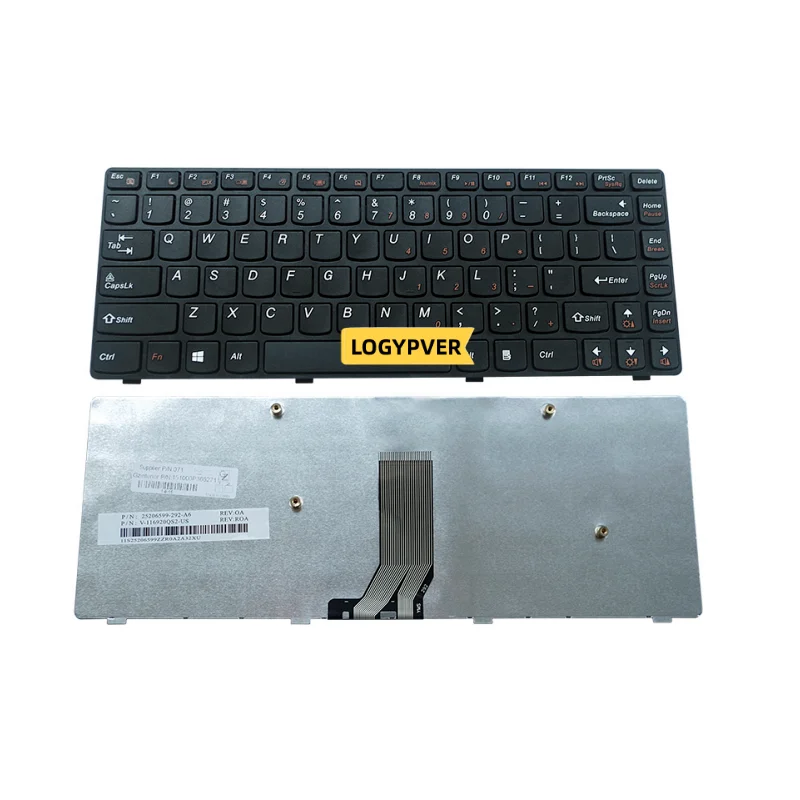 Английская клавиатура для ноутбука LENOVO V370G V370 V370GT V370A, черная, без подсветки