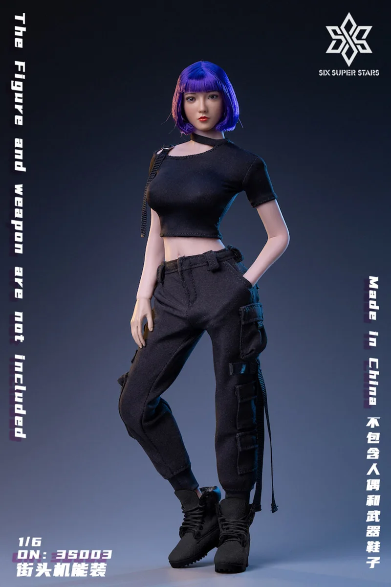 3stoys 3S003 3S004 1/6, женский костюм, крутой черный комбинезон, футболка, Женская кукольная одежда для 12-дюймовой TBLeague, экшн-фигурки, игрушки для тела