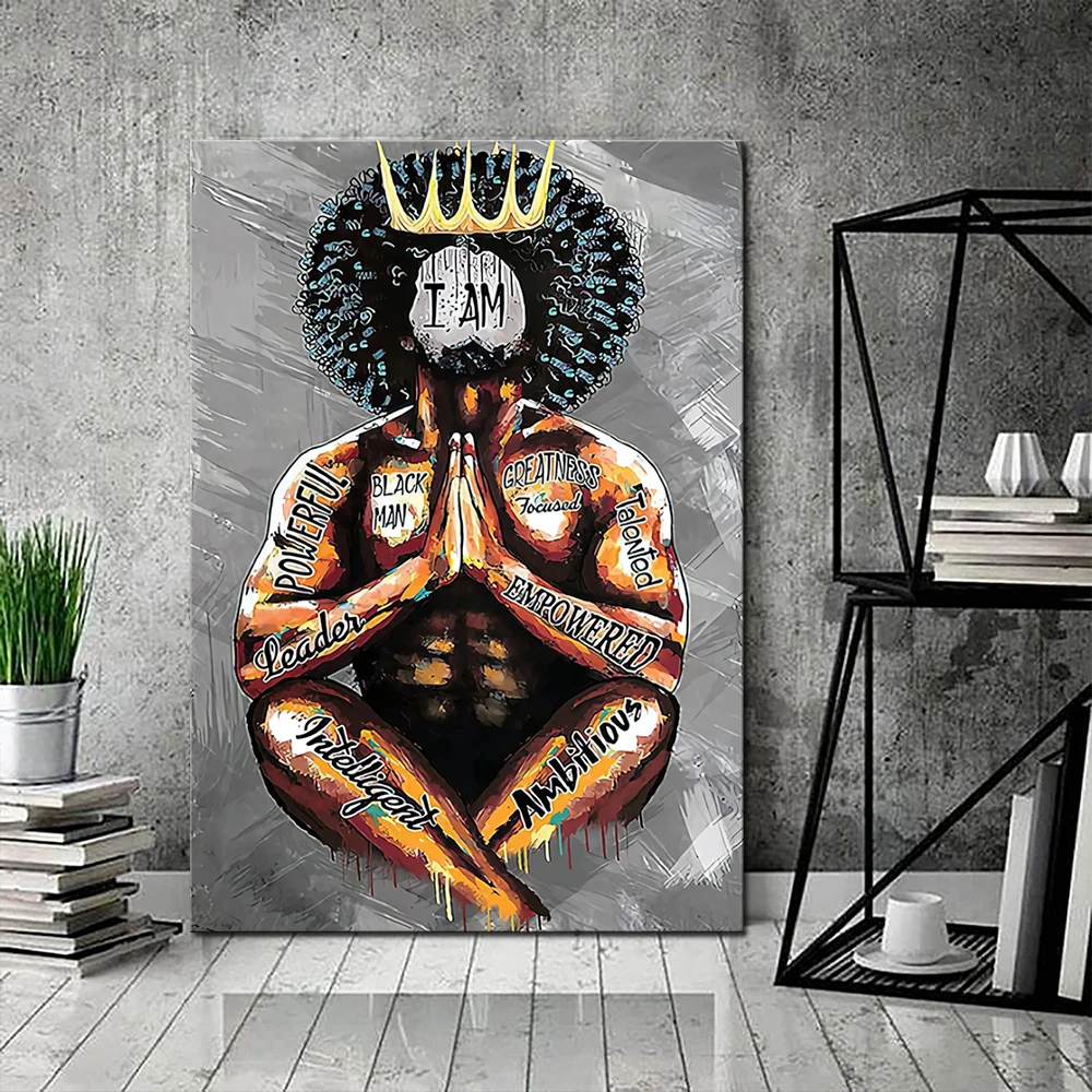 Настенная картина черный человек плакат афроамериканского человека Я