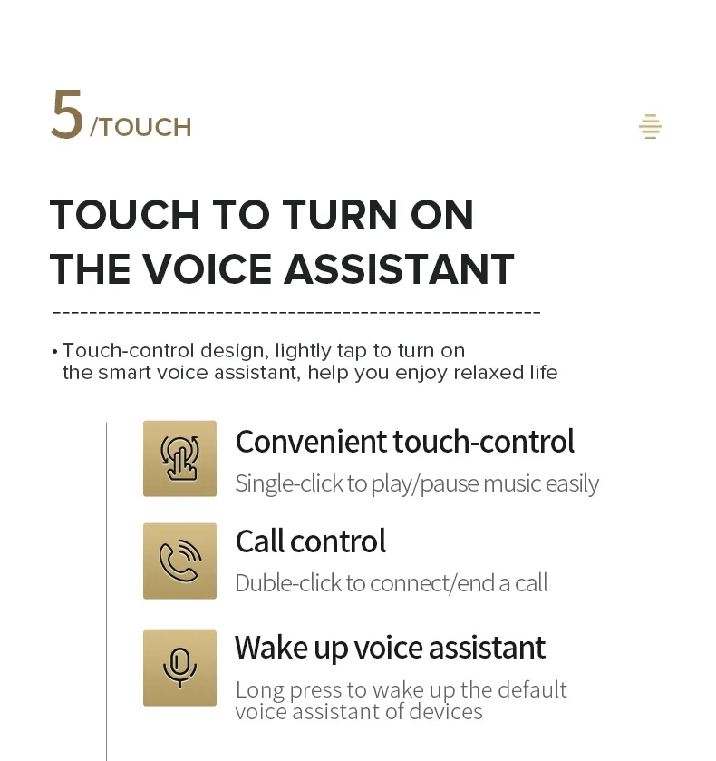 Беспроводные наушники-вкладыши с микрофоном и сенсорным управлением