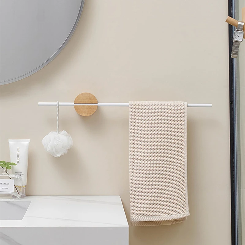 Bar Towel Hanger Bath Towel Holder Aluminum Alloy Bathroom Hanging Towel Rack Single Rod Toilet Stand