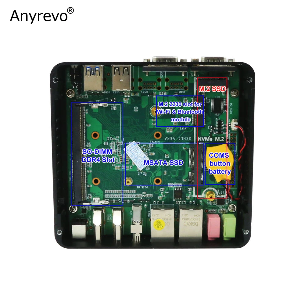 Intel 12th J6412 Celeron J4125 двойной гигабитный LAN 2xRS232 HDMI VGA безвентиляторный мини-ПК Windows Linux