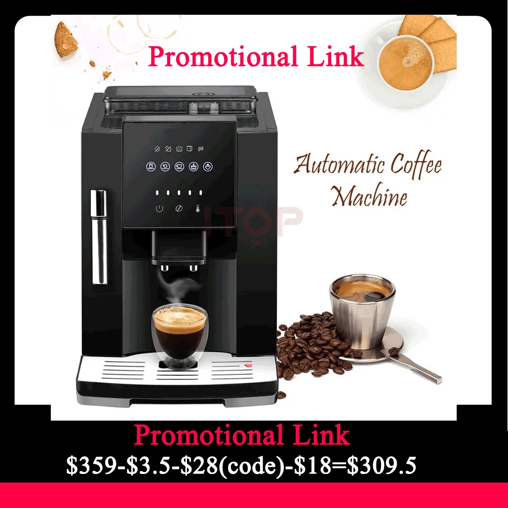 Coffee Bean Grinder Espresso Coffee Machine Hot Water Milk F