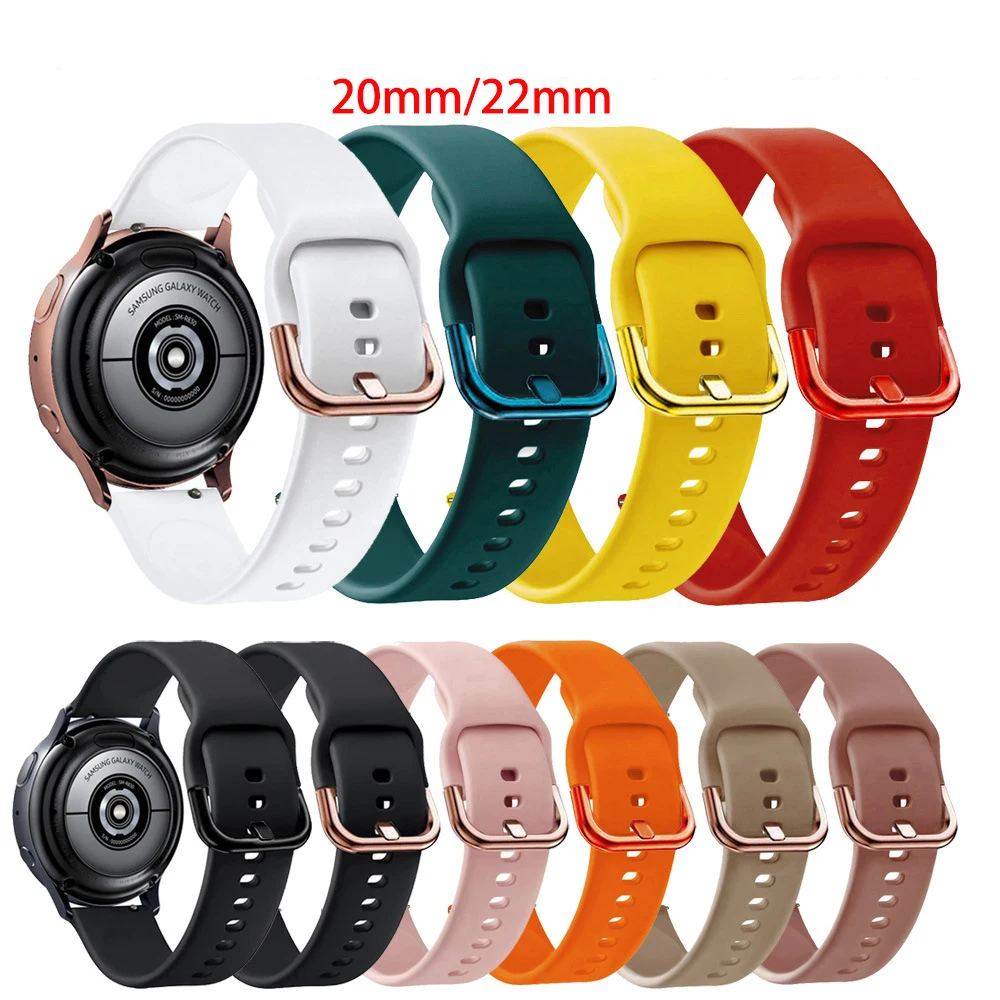 

Ремешок силиконовый для Samsung galaxy watch 5/pro/3/4/classic/Active 2, браслет для huawei/amazfit gtr/gts 4/3/2/2e, 20 мм 22 мм