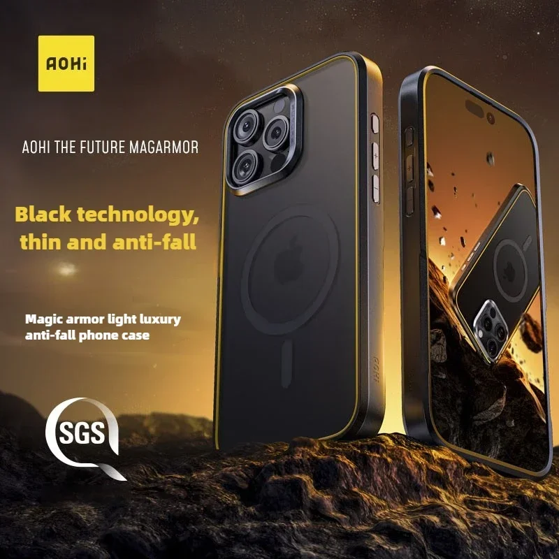 Чехол для телефона Aohi P4U MagSafe с магнитной зарядкой прозрачный чехол-скраб мягкий