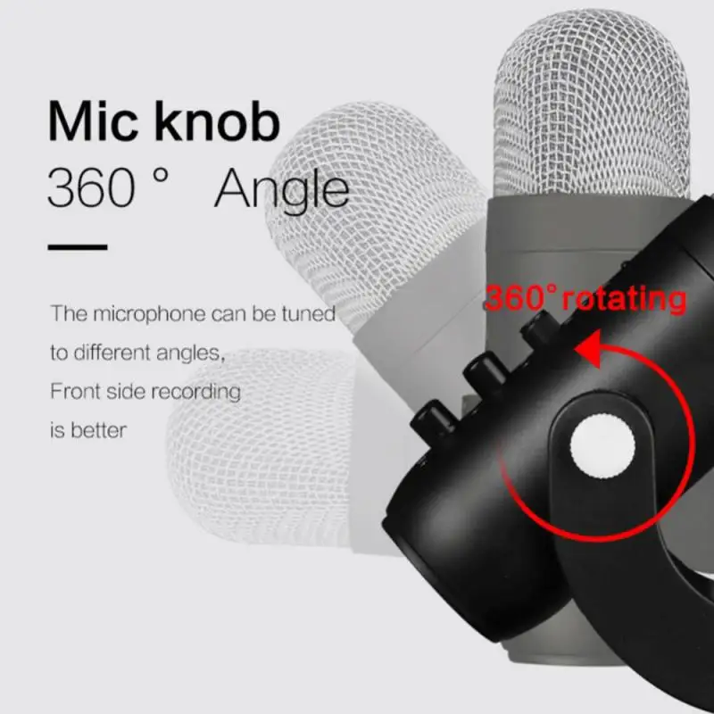 Конденсаторный микрофон USB Настольный для компьютера ASMR Live Dubbing Game с мониторингом