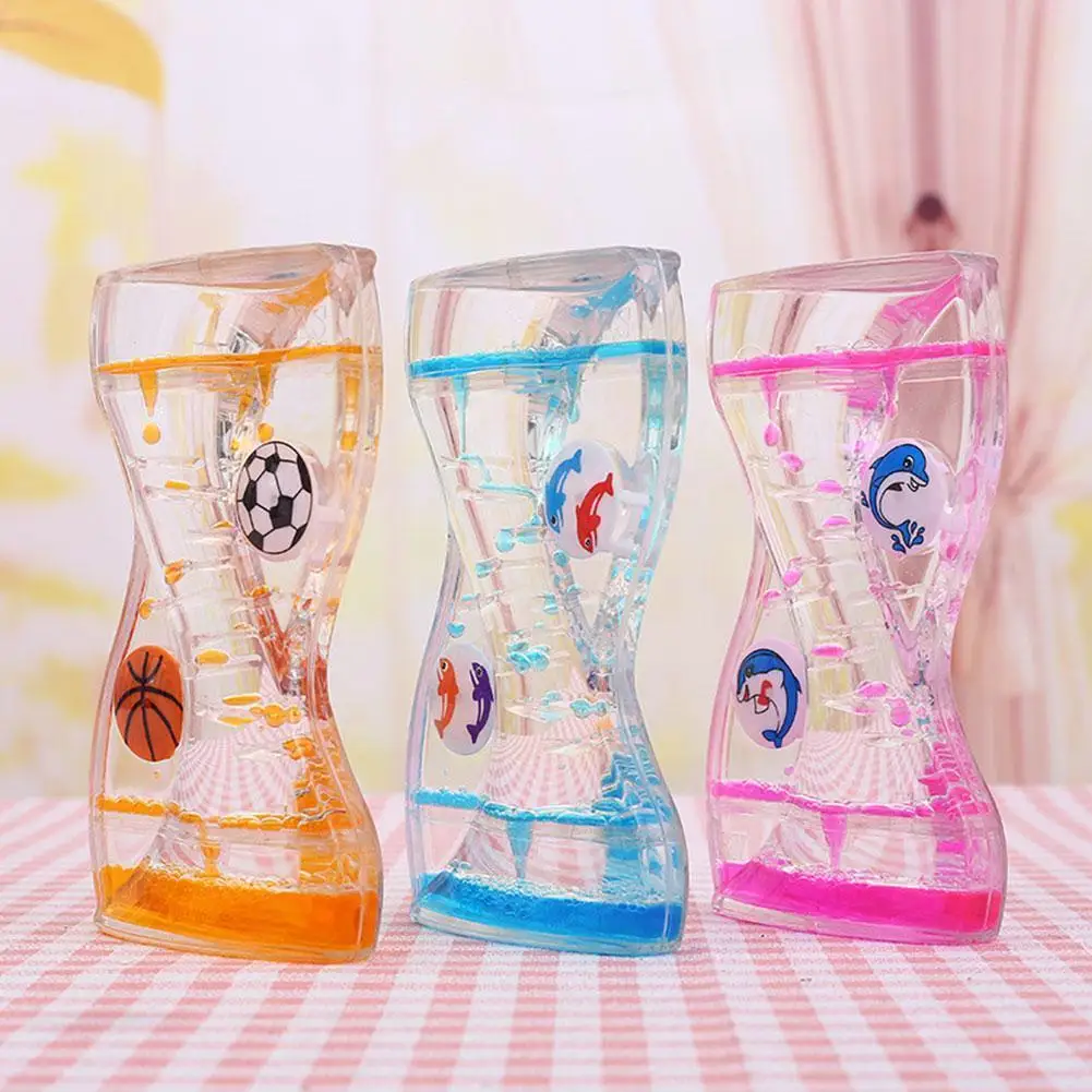 

Floating Color Mix Oil Liquid Bubbler Motion Timer Liquid Classic Sensory Toy Oil Orange Fun Hour Timer Glass A5i8