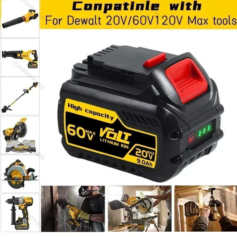 9000 мАч для Dewalt FlexVolt 120 В 60 20 сменный аккумулятор инструментов электрическая дрель