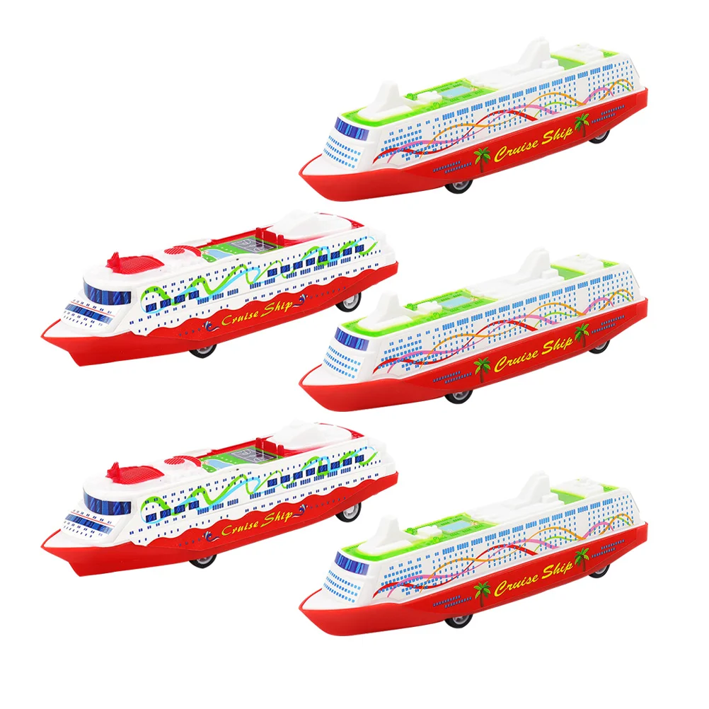 

5Pcs Cruise Ship Models Back Cars for Toddlers Friction Powered Car Toys Playset for Children Kids Toddlers Educational