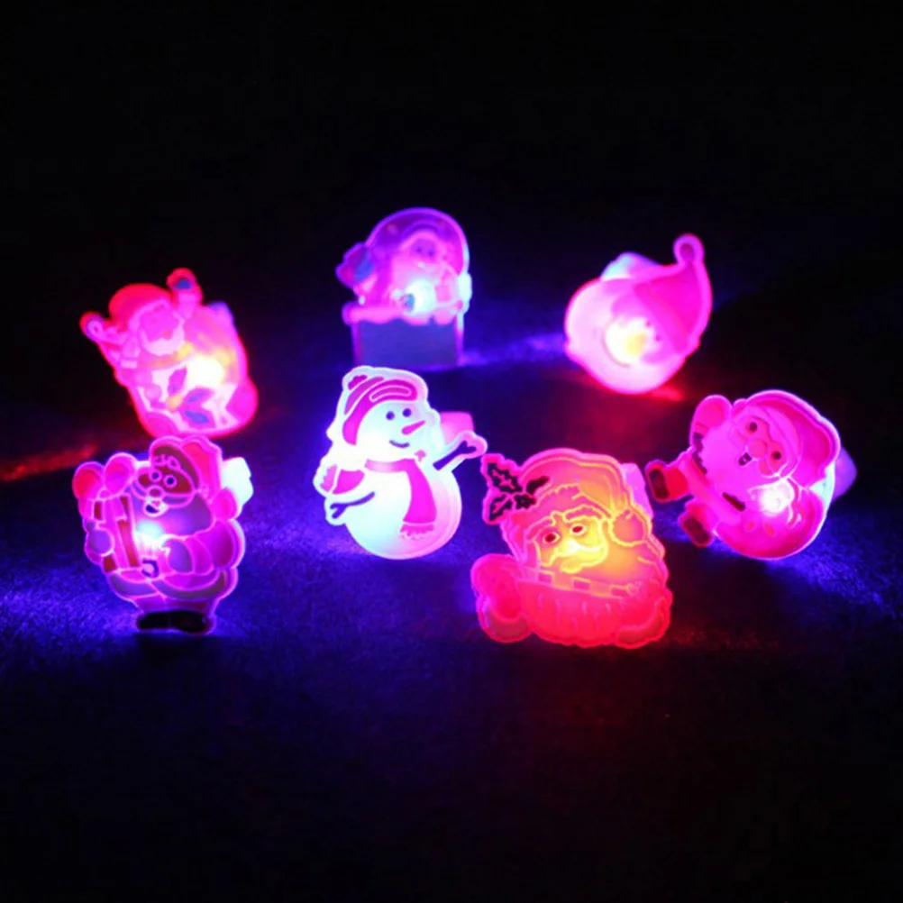 

32Pcs Luminous Rings Portable Delicate Xmas Elements Finger Lights for Kids