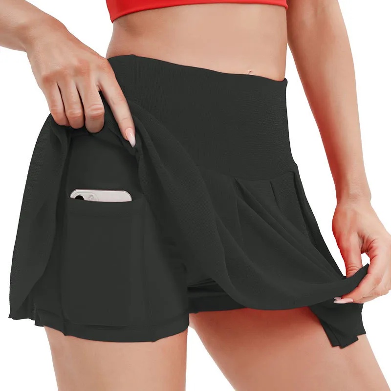 Women High Waist Tennis Skorts Glitter Sparkly Mesh Fabric Golf Badminton Pleated Skirts Workout Gym Fitness Shorts Sportswear