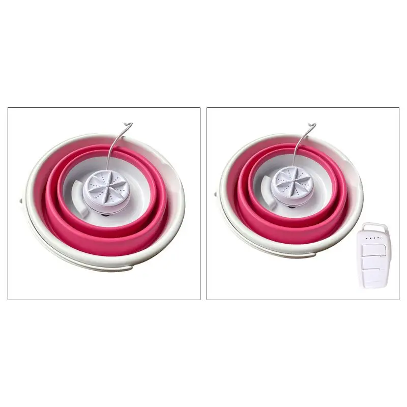 

Foldable Mini Washing Machine Rotating Ultrasonic Turbines Washer USB Charging Laundry Clothes Cleaner for Travel