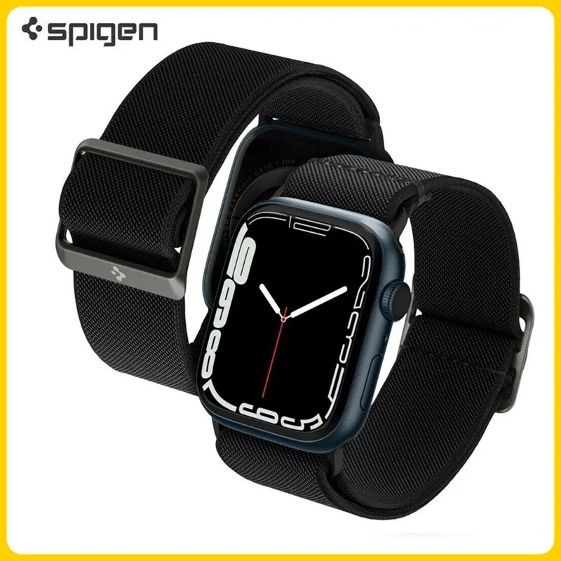 

Ремешок Spigen для Apple Iwatch 7 6 SE 4 3 2 1, нейлоновый эластичный браслет для часов, 45 мм 44/42 мм 41/40 мм 38 мм