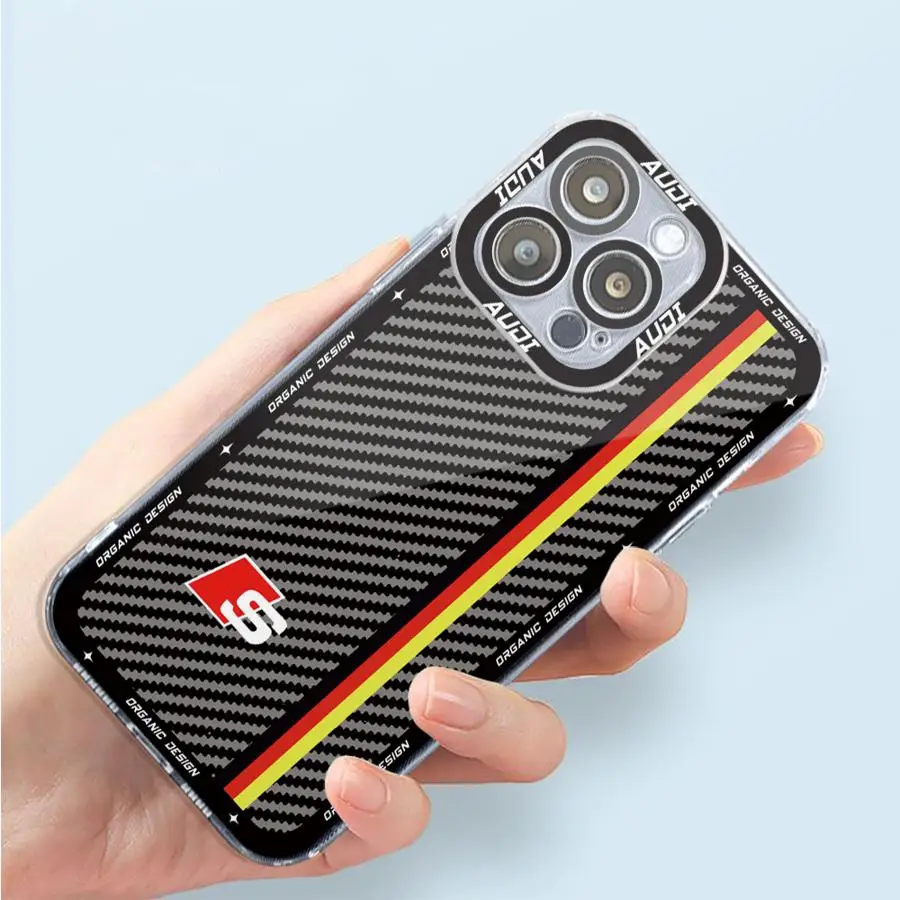 Мягкий угловой чехол с логотипом автомобиля A-Audi для Xiaomi Redmi Note 13 11 12 Pro 10 10T 11S 9T 5G 9 12s