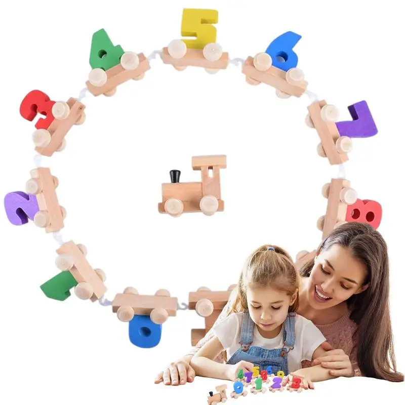

Wooden Digital Train Toy 12 Pieces Wooden Train Cars With Numbers Wooden Train Set Number Train Car For Kids Montessori