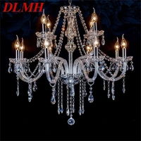 dlmh european style chandelier led candle pendant lamp crystal lighting ceiling luxury fixtures for home hotel hall