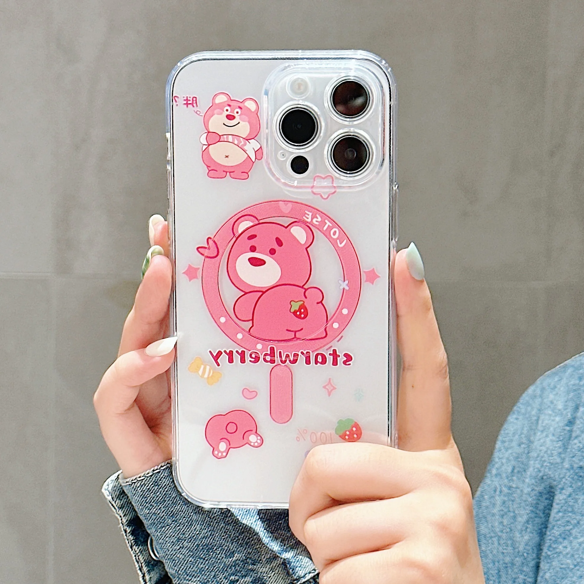 Disney New Cute Winnie Losto Magsafe Магнитный чехол для телефона Samsung Galaxy S24 S23 S22 S21 S20 FE Plus Ultra 5G Soft