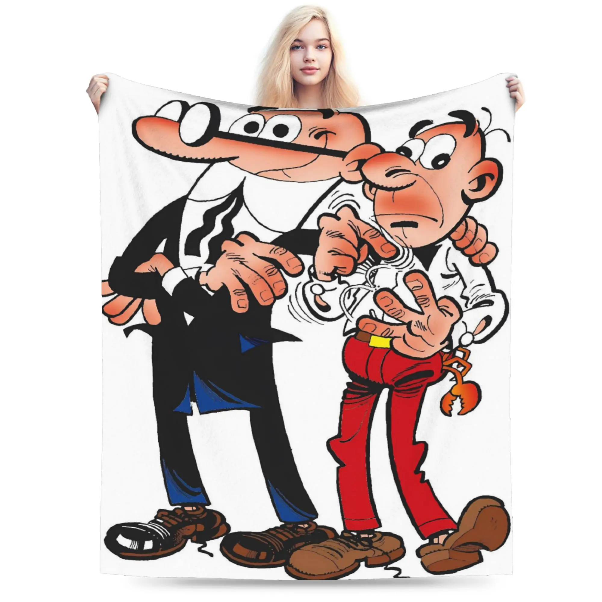 Фото Mort & Phil Mortadelo y Filemón, супер теплое одеяло, студенческое плюшевое постельное белье, пледы, новинка, фланелевое покрывало для дивана, кровати №1