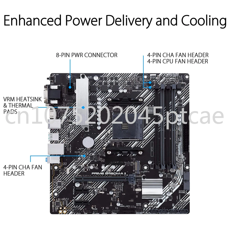

B450M-A II AMD B450 (Ryzen AM4) Micro ATX Motherboard With M.2 Support, HDMI/DVI-D/D-Sub, SATA 6 Gbps, 1 Gb Ethernet