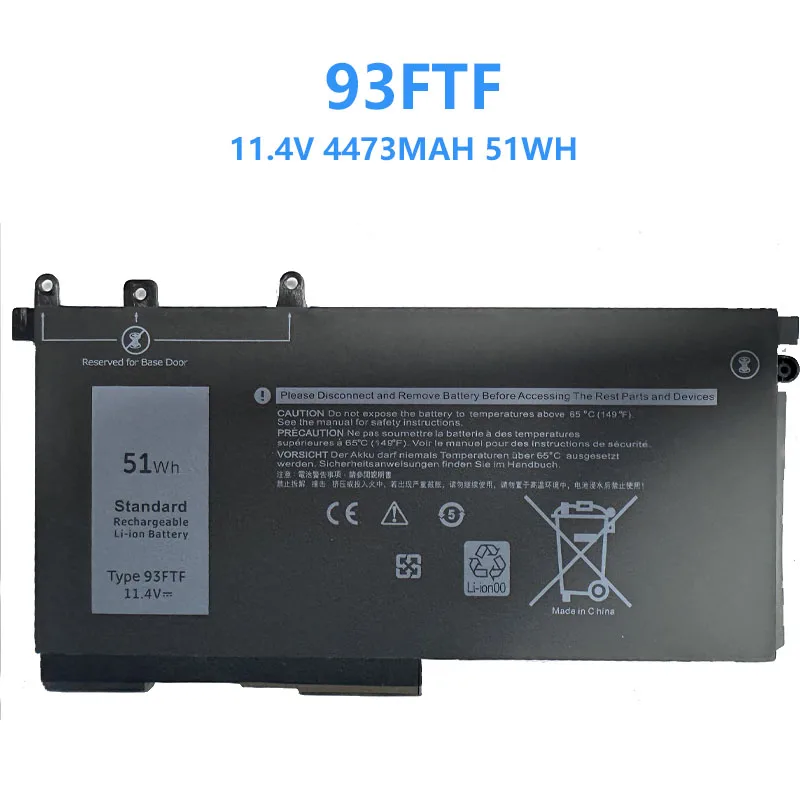 Новый аккумулятор 93FTF 11 4 В 51 Втч для ноутбуков серии DELL Latitude 5280 5480 5580 E5280 E5480 E5580 E5290