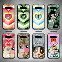 powerpuff girls phone case tempered glass for samsung s20 plus s7 s8 s9 s10 note 8 9 10 plus