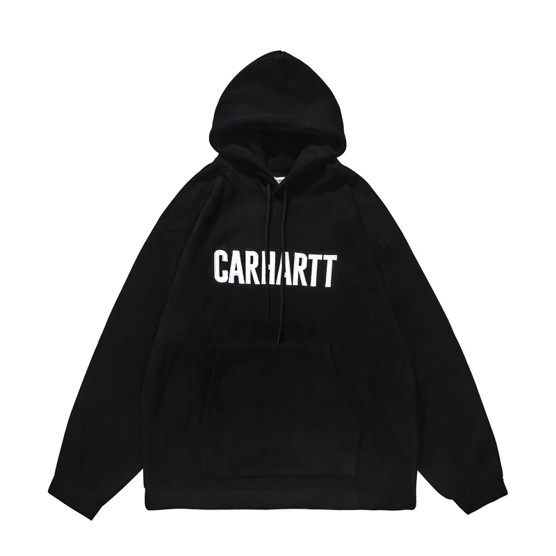 

Polar fleece letter embroidered Hoodie, fashion brand loose Pullover Jacket for men and women