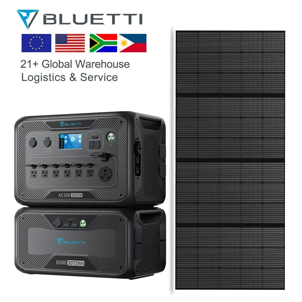 Bluetti AC300 и B300 портативный солнечный генератор