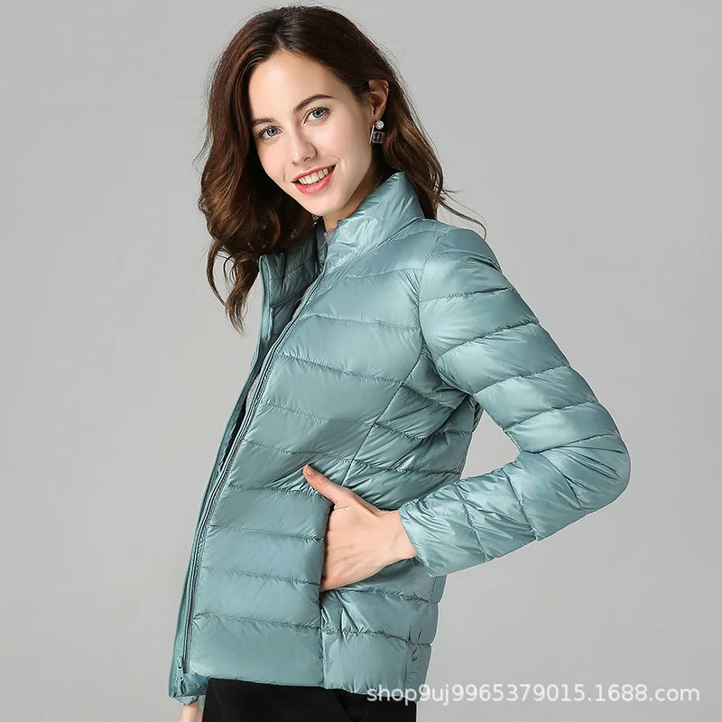 Женский Повседневный Легкий утепленный теплый и приталенный модный пуховик
