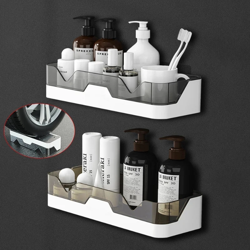 

Wall-mounted Bathroom Shelf Cosmetic Lotions Storage For Kitchen Organizer Accessories Plastic Container