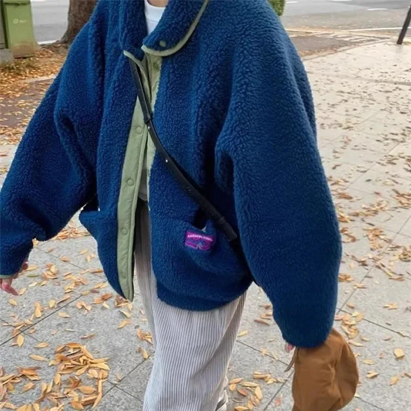 Южная Корея Шикарная осенне-зимняя двусторонняя одежда в стиле ретро с маленькой