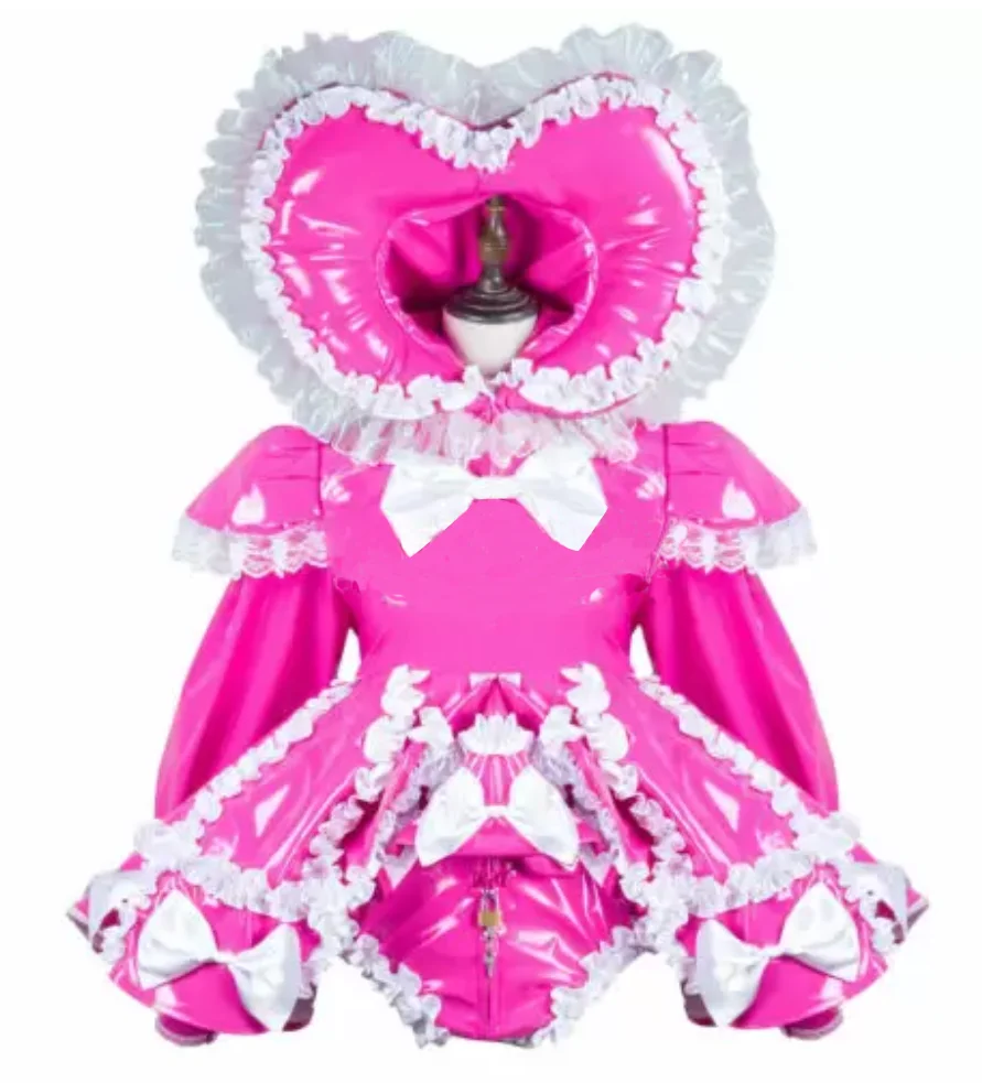 

Регулируемая розовая и белая кружевная шляпа из ПВХ