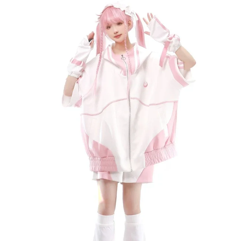 Женская свободная куртка Hikigawa повседневная спортивная контрастных цветов на