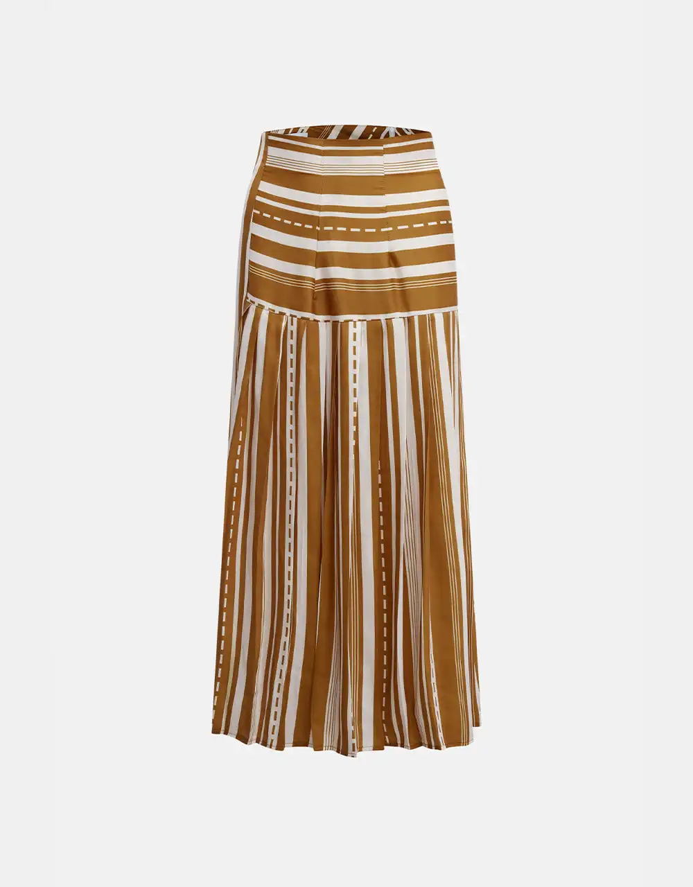 

Striped Print Pleated Midi Skirt