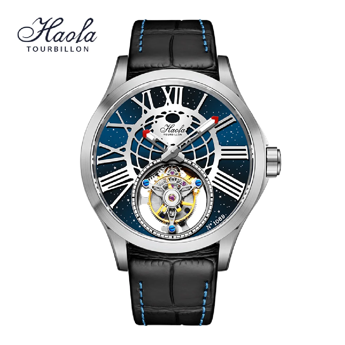 

Haofa Men Luxury Manual Tourbillon Skeleton Mechanical Wristwatches Sapphire Business Flying Tourbillon Watch For Men Fashion