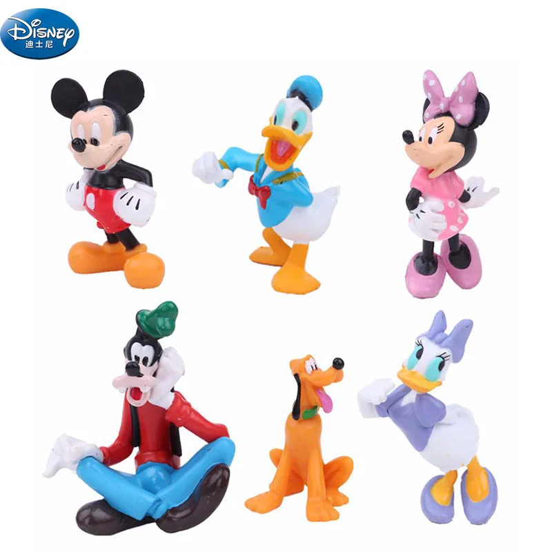 

Disney 6 pcs/lot 7-9 cm Mickey Mouse Clubhouse Action set Duck PVC dolls girls Toy Figures