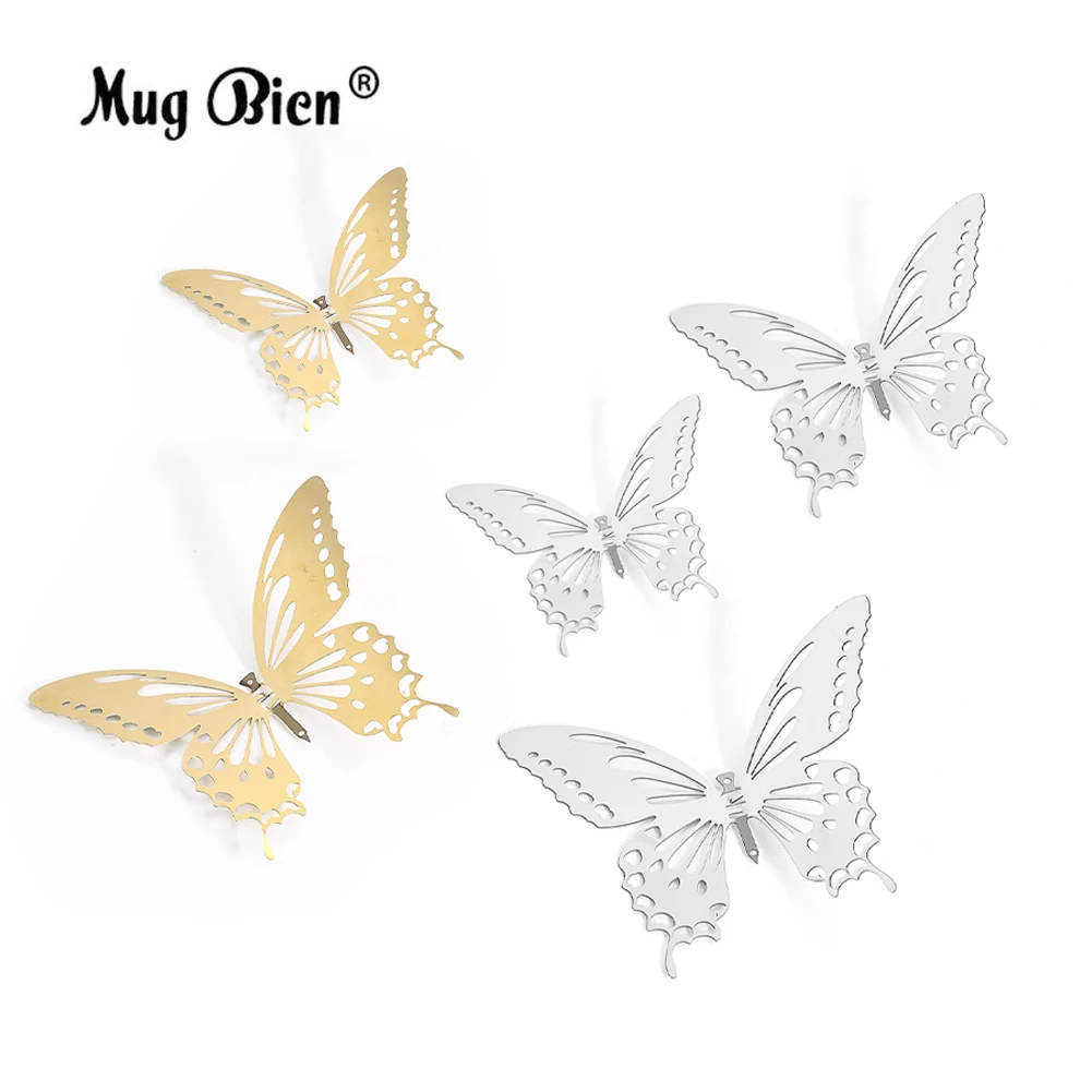 

5PCS Metal Hollow Butterfly Hanging Decor DIY Wind Chimes Parts Connector Pendant Wall Sticker Cake Wedding Art Home Decoration
