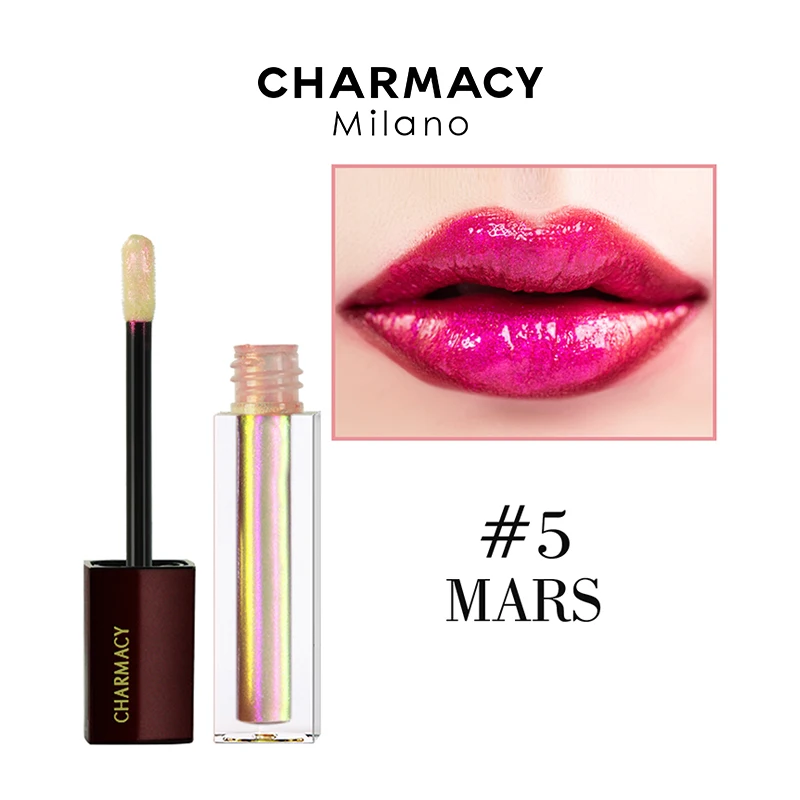 Блестящий губная помада Хамелеон CHARMACY Фиолетовый Увлажняющий блеск для губ