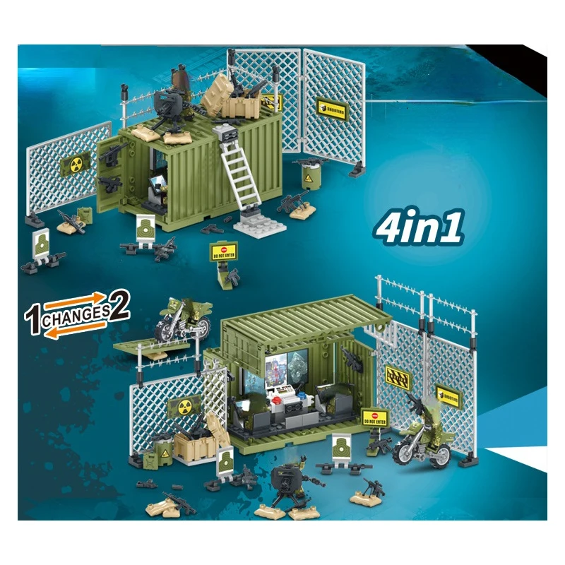 

MOC Military Blocks Juguetes Para Ninos Thunder Combat Command Center Building Blocks Toys for Boys Compatible Military Bloques