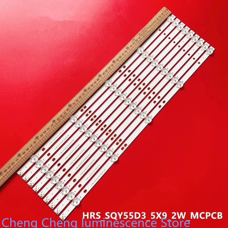 Для 5 ламп 3 в выпуклое зеркало часов _ SQY55D3 _ 5X9 _ 2 Вт _ MCPCB 12 мм _ V1 ЖК-Телевизор подсветка полоса 53 см 5 светодиодов 100% Новинка