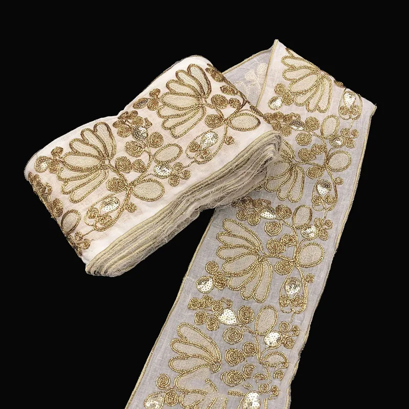 Лента с цветочной вышивкой в этническом стиле 1 ярд | Кружево