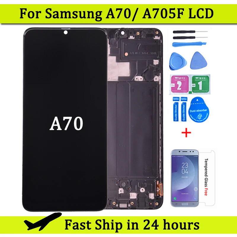 

ЖК-дисплей 6,7 дюйма для Samsung Galaxy A70 2019 A705 A705F A705DS, сенсорный экран с цифровым преобразователем в сборе для Samsung A70, ЖК-дисплей