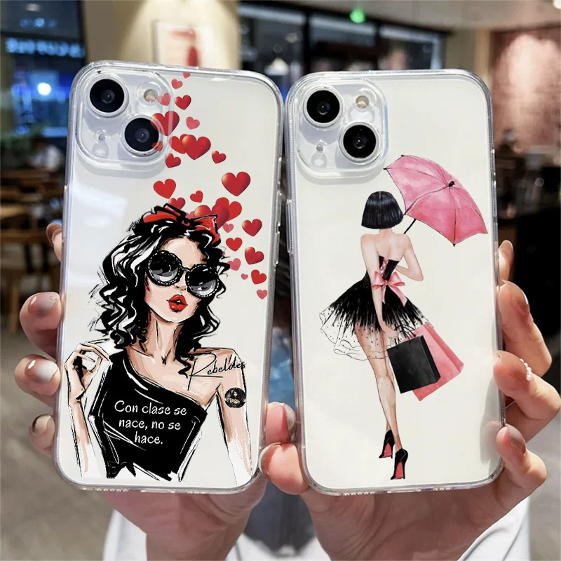 Модный красивый женский чехол для iPhone 15 14 Plus 13 12 11 Pro Max Mini X XR XS телефона из жидкого