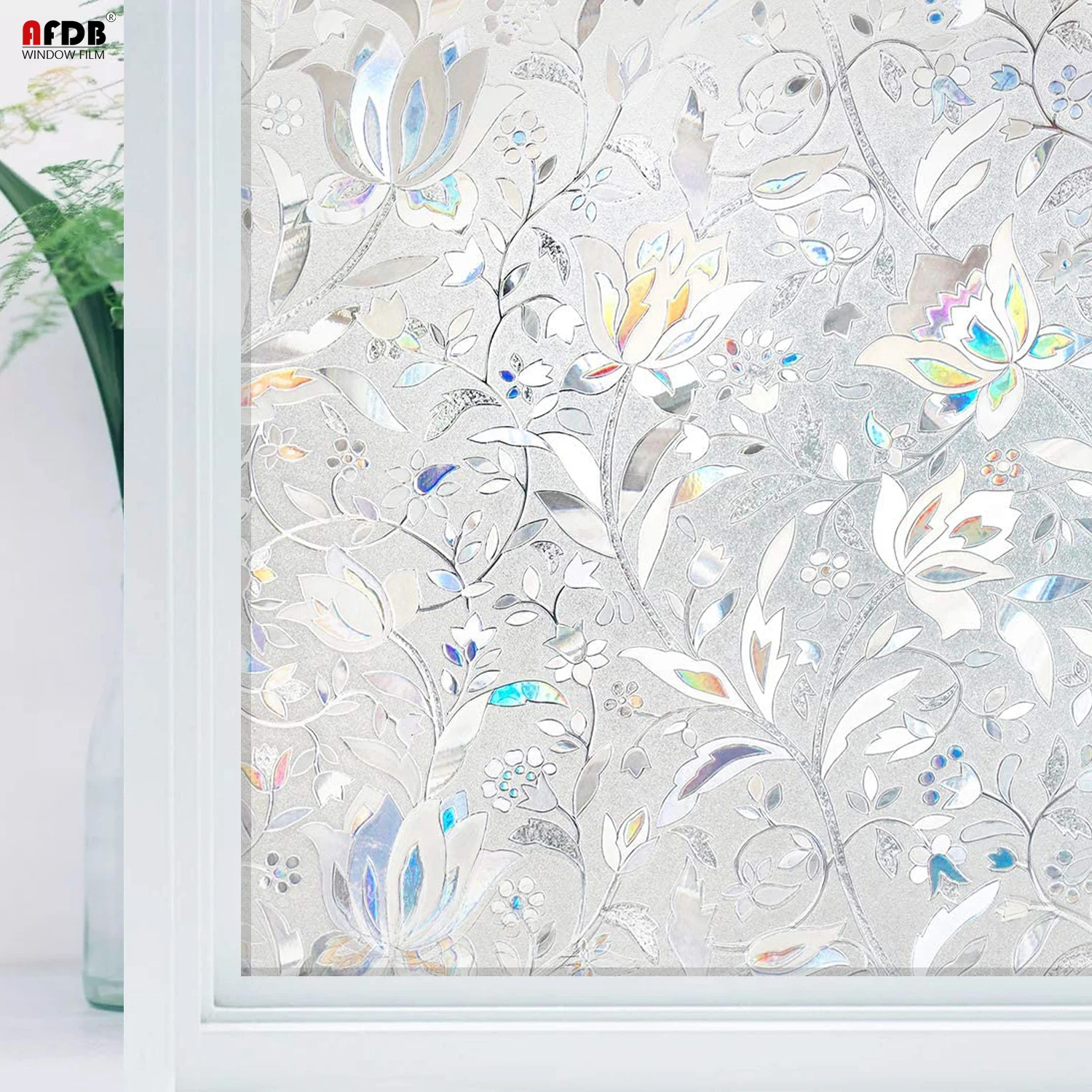 

AFDB Window Film Privacy, Sun Blocking Removable Window Sticker, Decorative Glass Film, Stained Vinyl Glass Decals, Static Cling