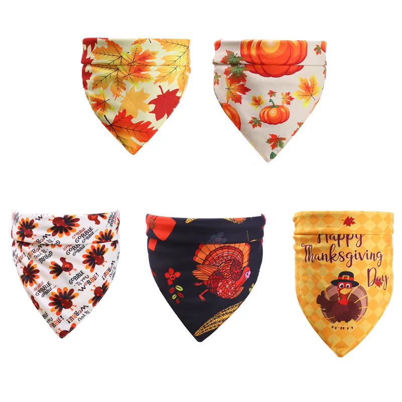 

50pcs Thanksgiving Pet Supplies Dog Bandanas Large Pet Accessories Cotton Pet Dog Scarf Dog Neckties Fall Pet Products for Dogs
