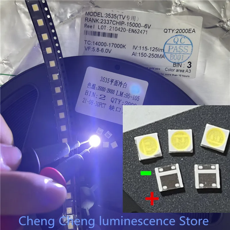 2000PCS for  FOR LCD TV repair LG led TV backlight strip lights with light-emitting diode 3535 SMD LED beads 6V LG 2W