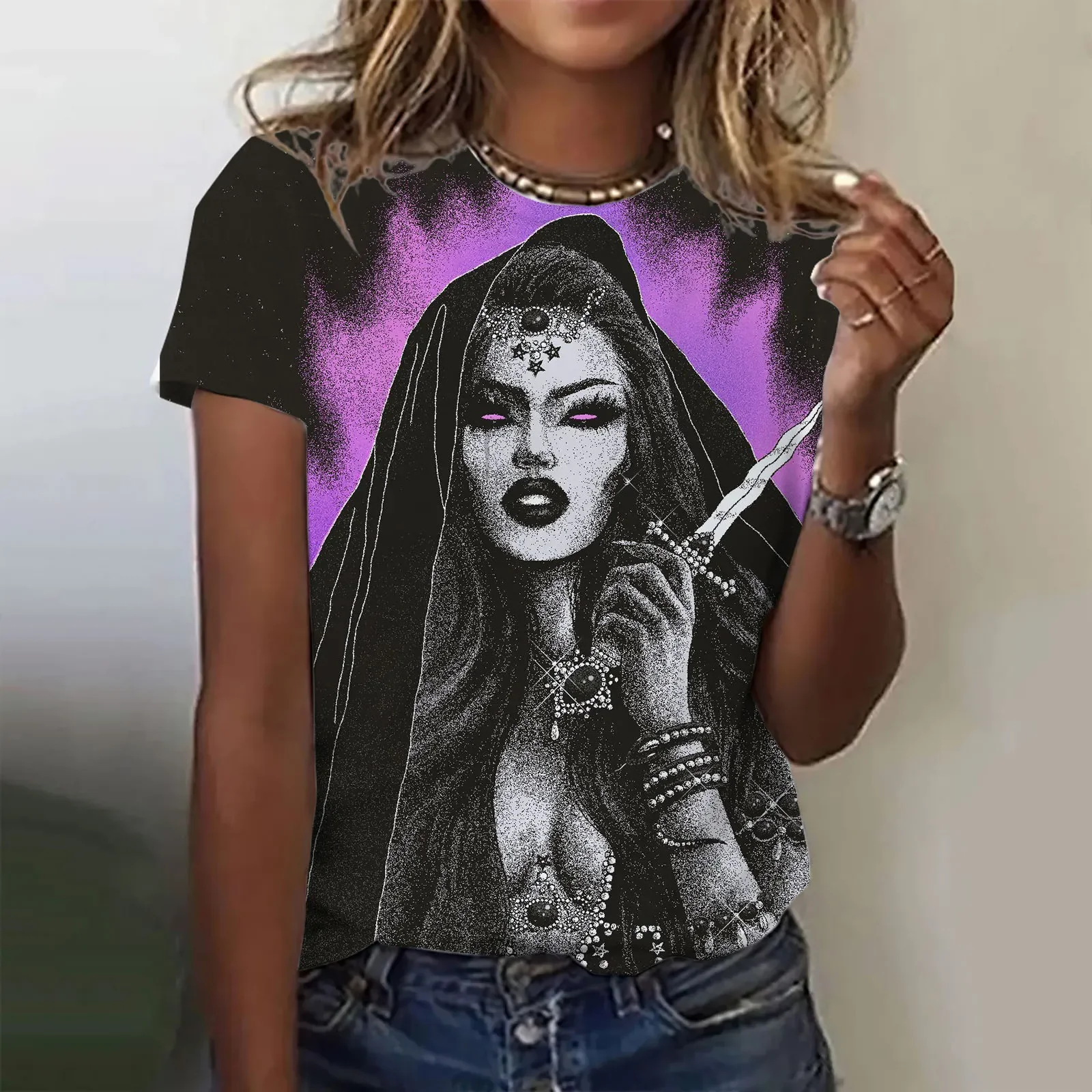 Женская футболка для девочек летняя модная повседневная сексуальная одежда с