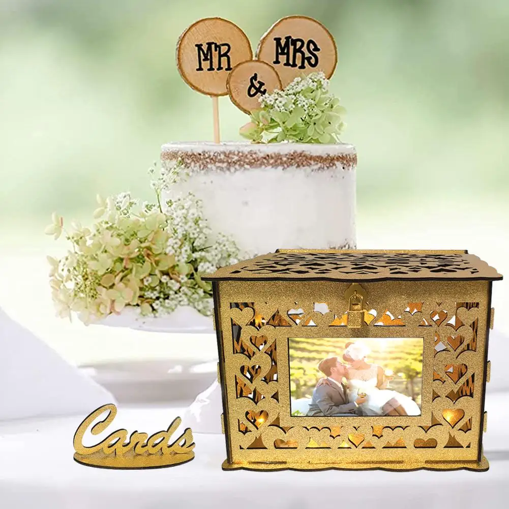 

Wedding Card Box With Lock Gift Card Box Wedding Envelope Money Card Box For Party Graduation Birthday Baby Shower Decorations