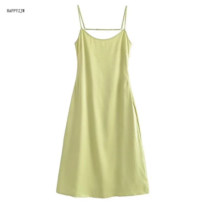 

2023 New Women Silk Texture Midi Dress Summer Fashion Beach Vacation Style Sexy Open Back Slim Fit Elegant Strap Dress
