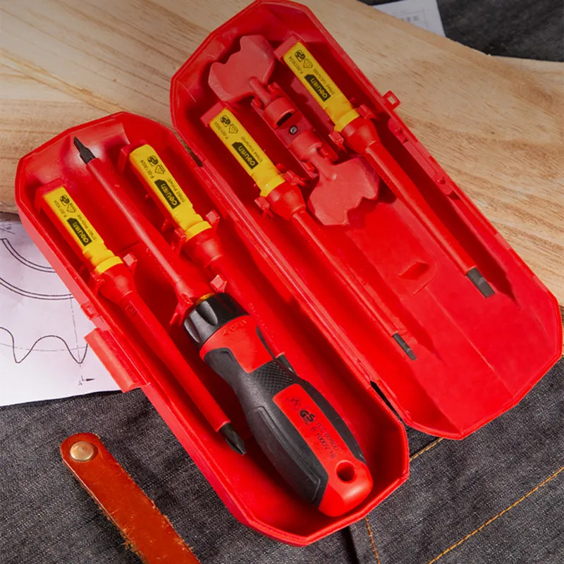 

7Pcs 1000V Changeable Insulated Screwdrivers Set with Magnetic Slotted Phillips Bits Electrician Screwdrivers Repair Hand Tools