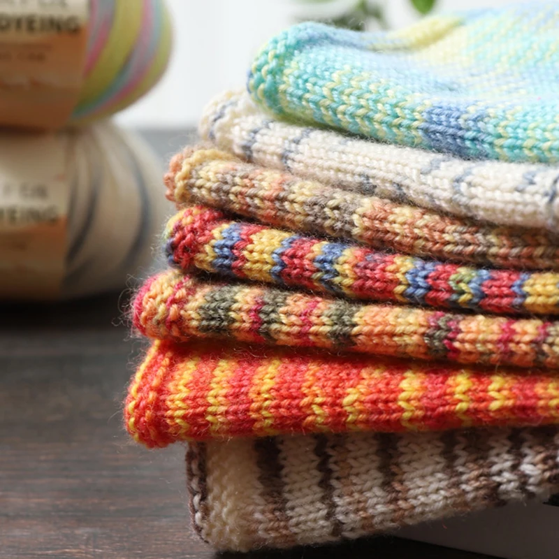 50 г/рулон пряжа из мериносовой шерсти детская шерсть радужная окрашенная для